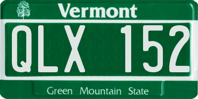 VT license plate QLX152