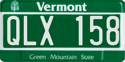 VT license plate QLX158