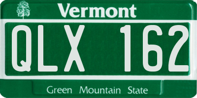 VT license plate QLX162