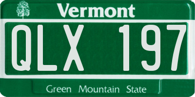 VT license plate QLX197