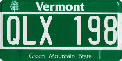 VT license plate QLX198