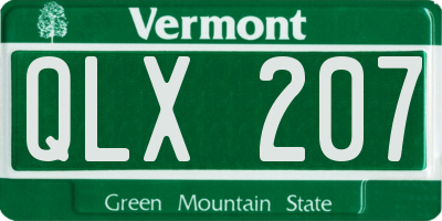 VT license plate QLX207