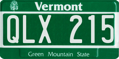 VT license plate QLX215