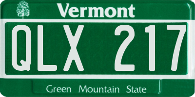 VT license plate QLX217
