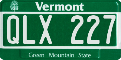 VT license plate QLX227