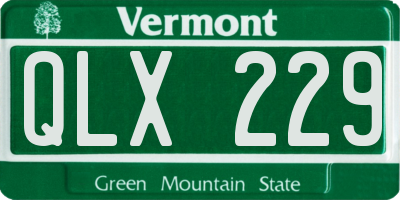 VT license plate QLX229