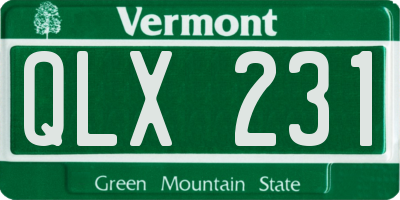 VT license plate QLX231