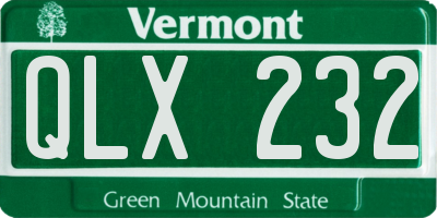 VT license plate QLX232