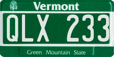 VT license plate QLX233