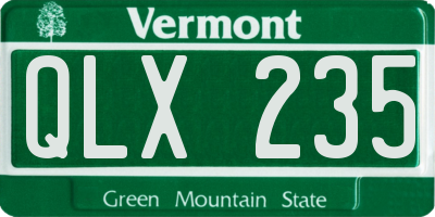 VT license plate QLX235