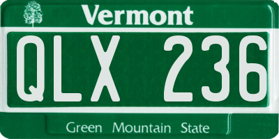 VT license plate QLX236