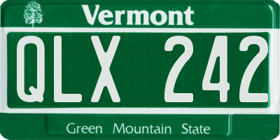 VT license plate QLX242