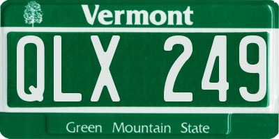 VT license plate QLX249
