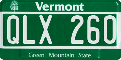 VT license plate QLX260