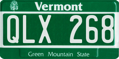 VT license plate QLX268
