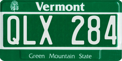 VT license plate QLX284