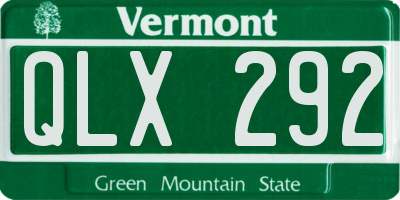 VT license plate QLX292