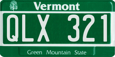 VT license plate QLX321