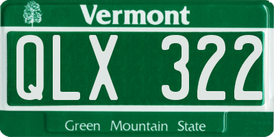VT license plate QLX322