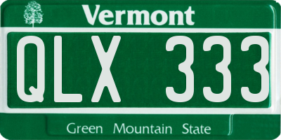 VT license plate QLX333