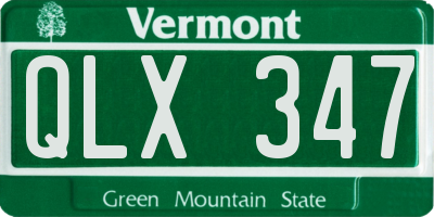 VT license plate QLX347