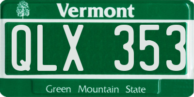 VT license plate QLX353
