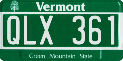 VT license plate QLX361