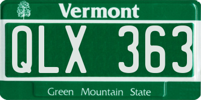 VT license plate QLX363