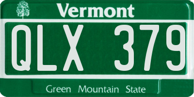 VT license plate QLX379
