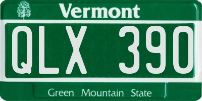 VT license plate QLX390