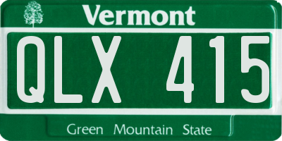 VT license plate QLX415
