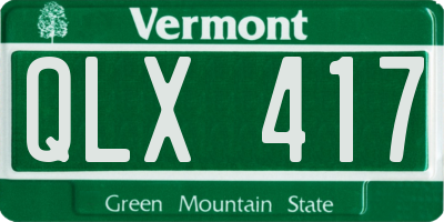 VT license plate QLX417