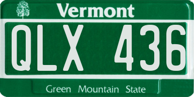 VT license plate QLX436
