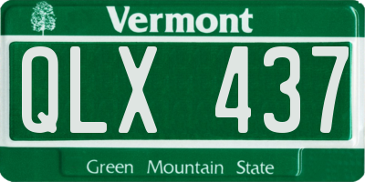 VT license plate QLX437
