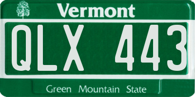 VT license plate QLX443