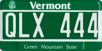 VT license plate QLX444