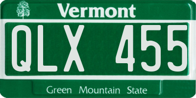 VT license plate QLX455