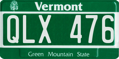 VT license plate QLX476