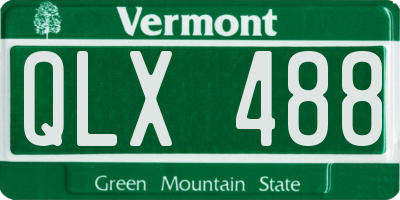 VT license plate QLX488