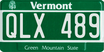 VT license plate QLX489
