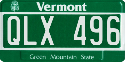 VT license plate QLX496