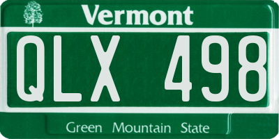 VT license plate QLX498