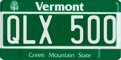 VT license plate QLX500