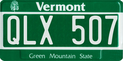 VT license plate QLX507