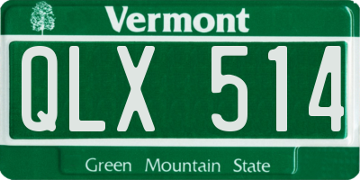 VT license plate QLX514