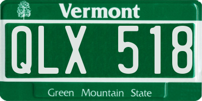 VT license plate QLX518