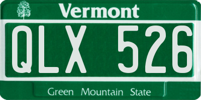 VT license plate QLX526