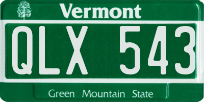 VT license plate QLX543