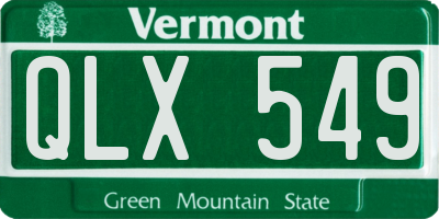 VT license plate QLX549