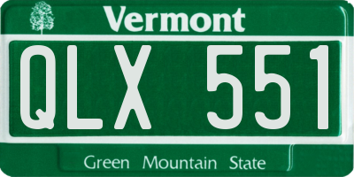 VT license plate QLX551